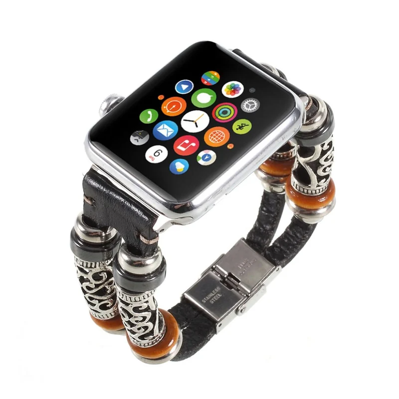 Apple Watch Series 1-3 38mm Echtes Leder und Metall armband
