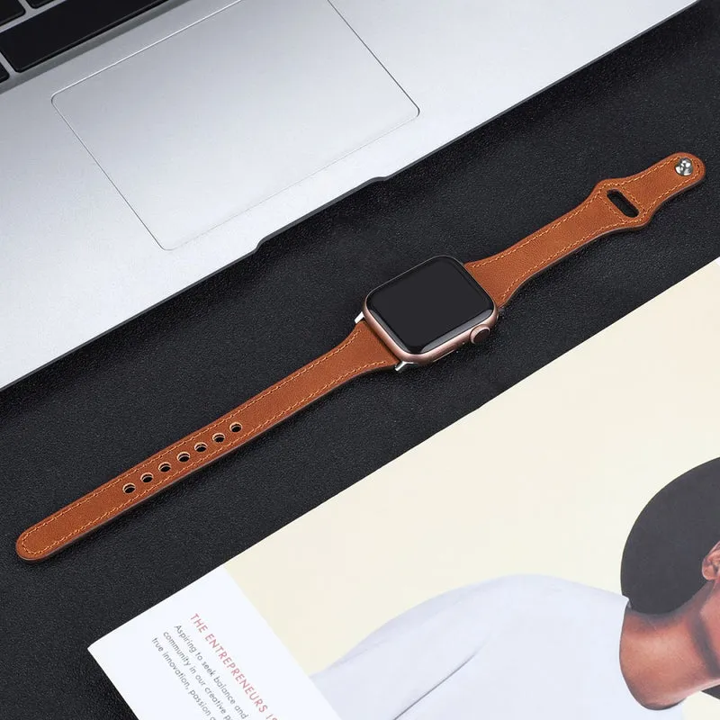 Mega haltbar Apple Watch Series 7 45mm Echtes Leder armband - Größe: L