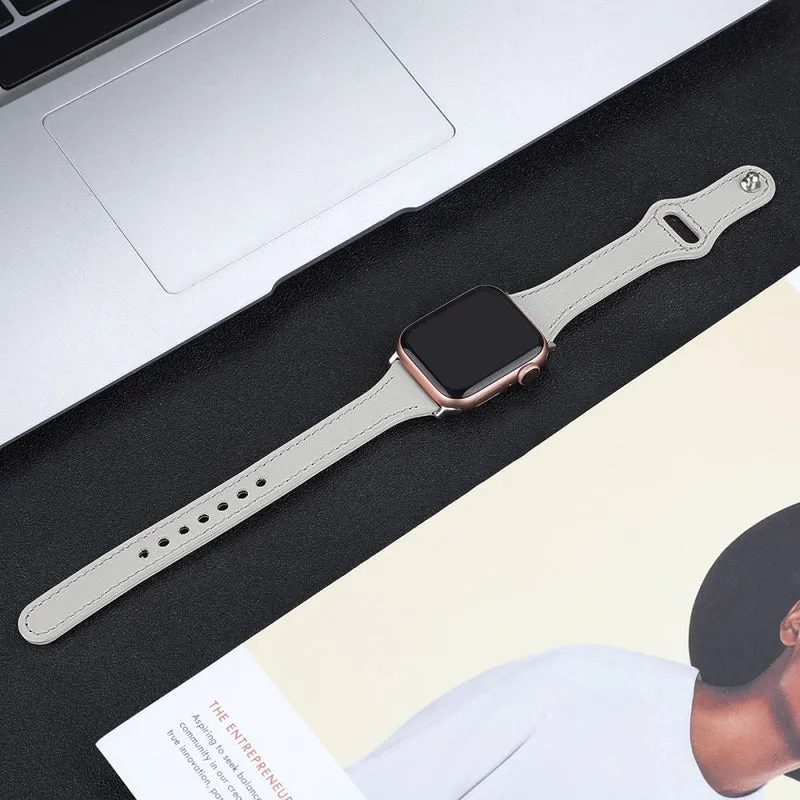 Mega haltbar Apple Watch Series 7 45mm Echtes Leder armband - Größe: L