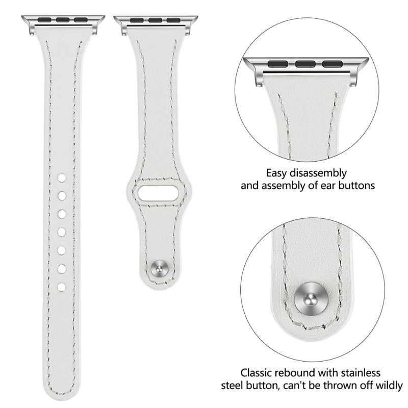 Mega haltbar Apple Watch Series 7 45mm Echtes Leder armband - Größe: L