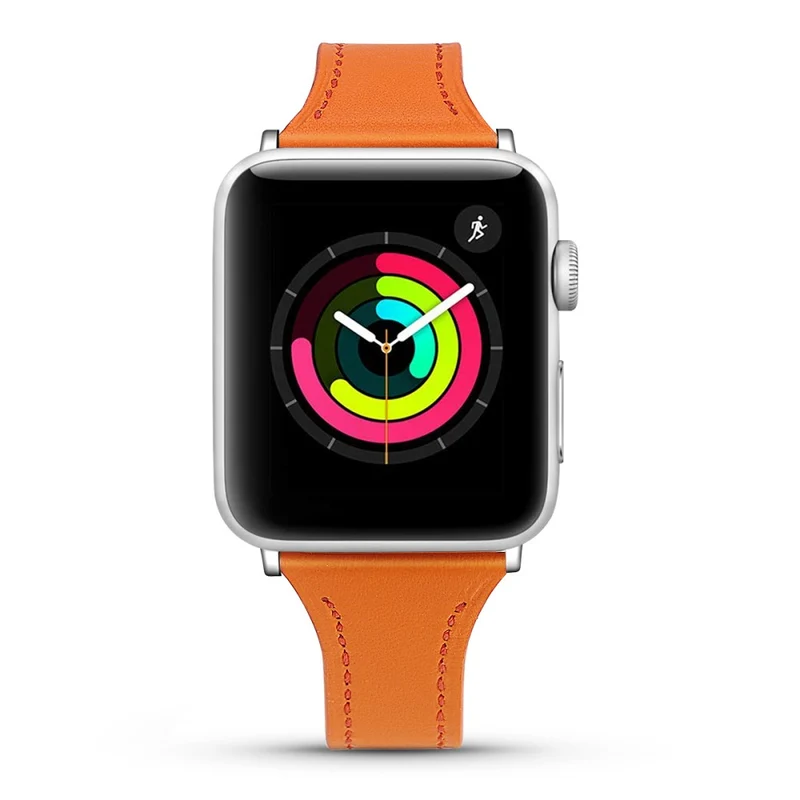 Mega haltbar Apple Watch Series 7 45mm Echtes Leder armband - Größe: L