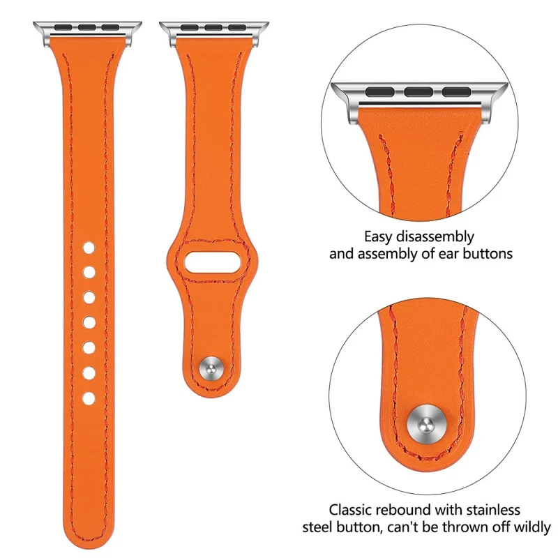 Mega haltbar Apple Watch Series 7 45mm Echtes Leder armband - Größe: L