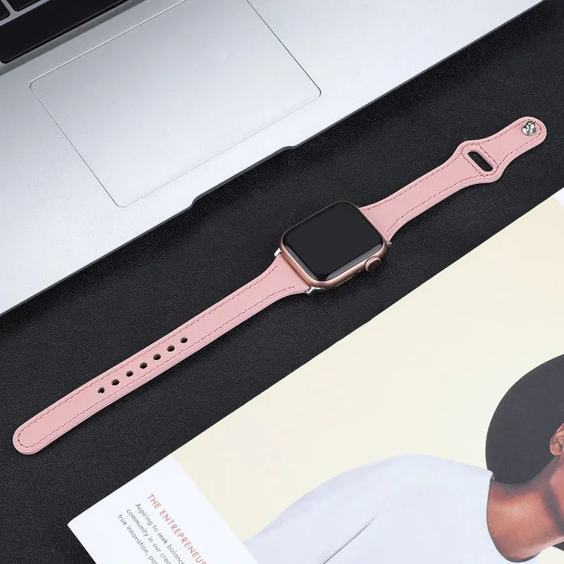 Mega haltbar Apple Watch Series 7 45mm Echtes Leder armband - Größe: L