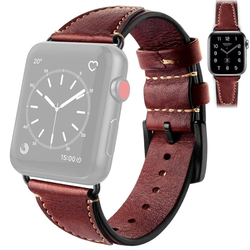 Schön Apple Watch Series 7 45mm Echtes Leder armband