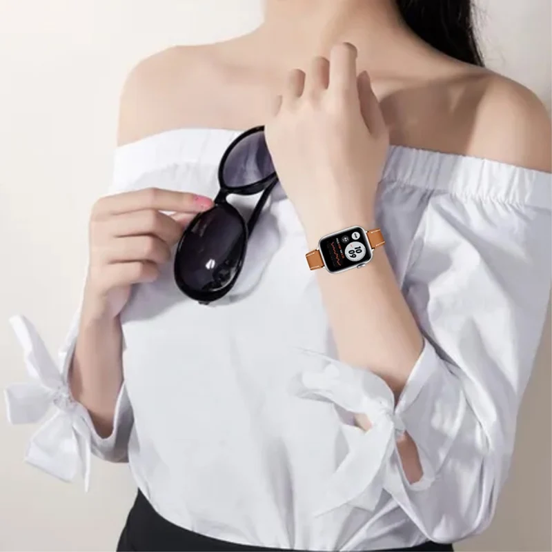 Mega süß Apple Watch Series 7 45mm Echtes Leder armband