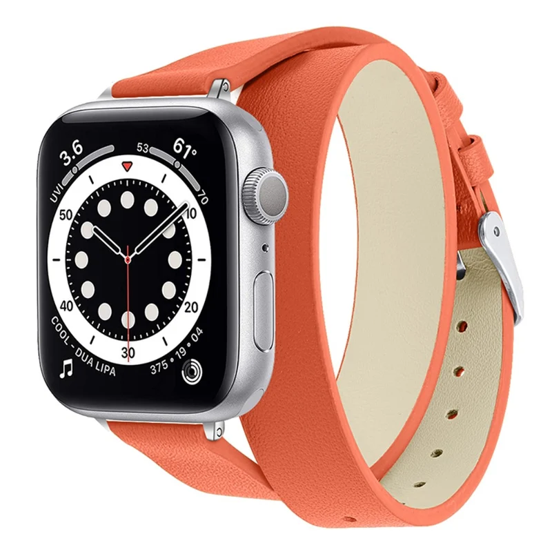 Sehr haltbar Apple Watch Series 7 45mm Echtes Leder armband