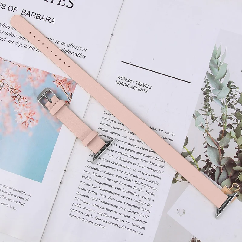 Sehr haltbar Apple Watch Series 7 45mm Echtes Leder armband