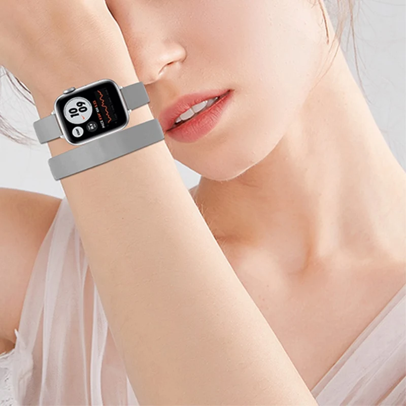 Sehr haltbar Apple Watch Series 7 45mm Echtes Leder armband