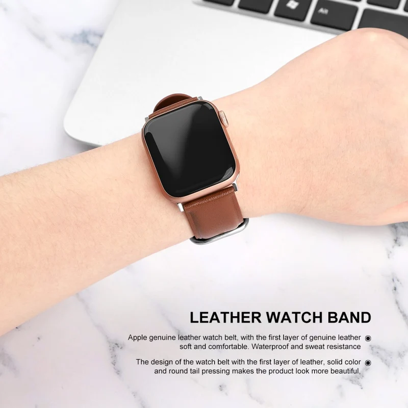 Super gut Apple Watch Series 7 45mm Echtes Leder armband