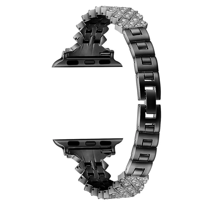Bequem Apple Watch Series 7 45mm Metall und Strass armband