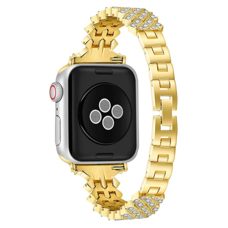 Bequem Apple Watch Series 7 45mm Metall und Strass armband