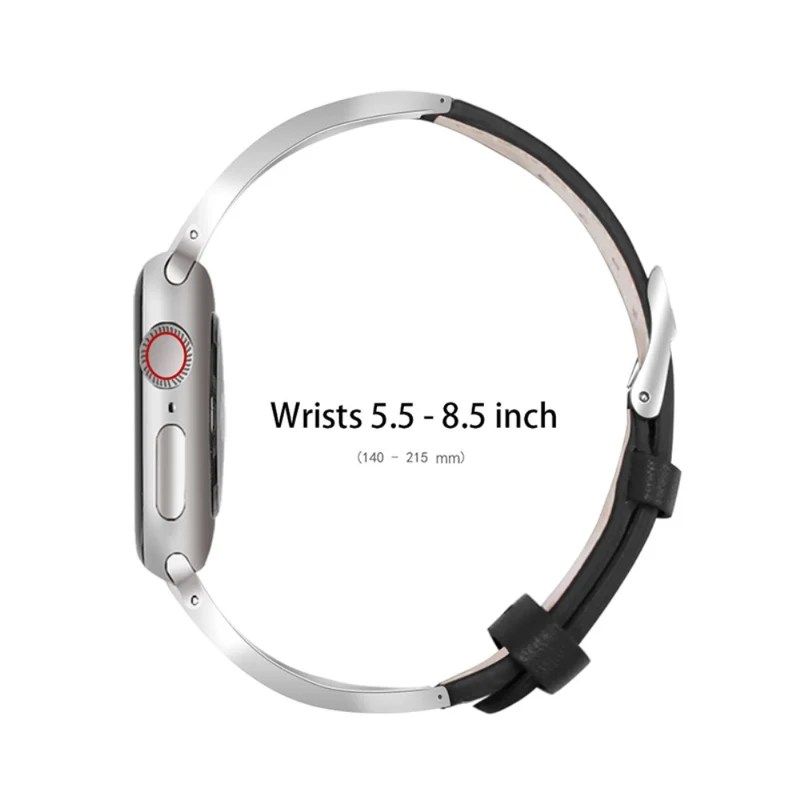 Apple Watch Series 7 41mm Echtes Leder und Strass armband