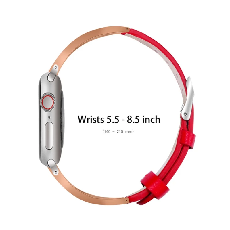 Apple Watch Series 7 41mm Echtes Leder und Strass armband