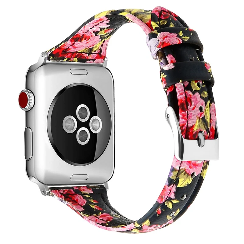 Bequem Apple Watch Series 7 41mm Echtes Leder armband - Größe: L