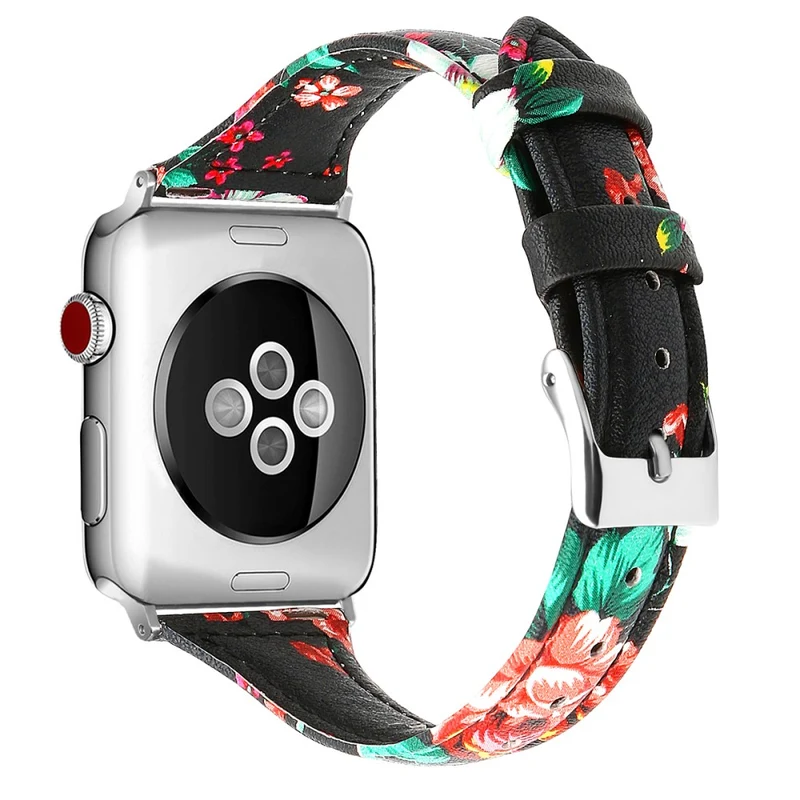 Bequem Apple Watch Series 7 41mm Echtes Leder armband - Größe: L