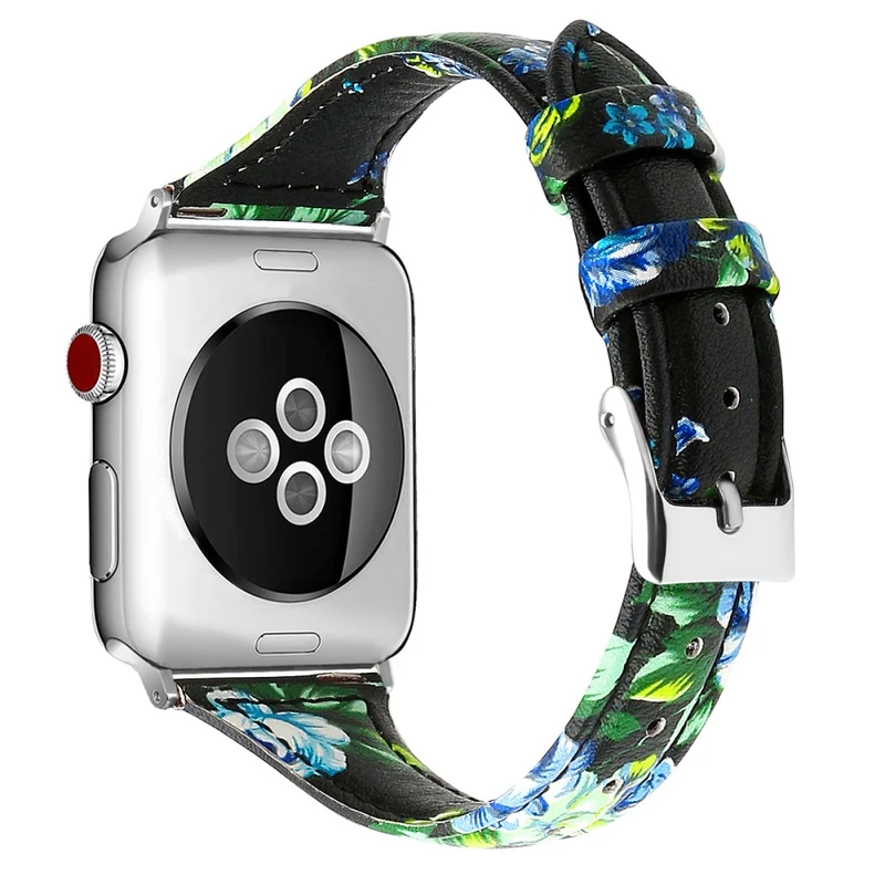 Bequem Apple Watch Series 7 41mm Echtes Leder armband - Größe: L
