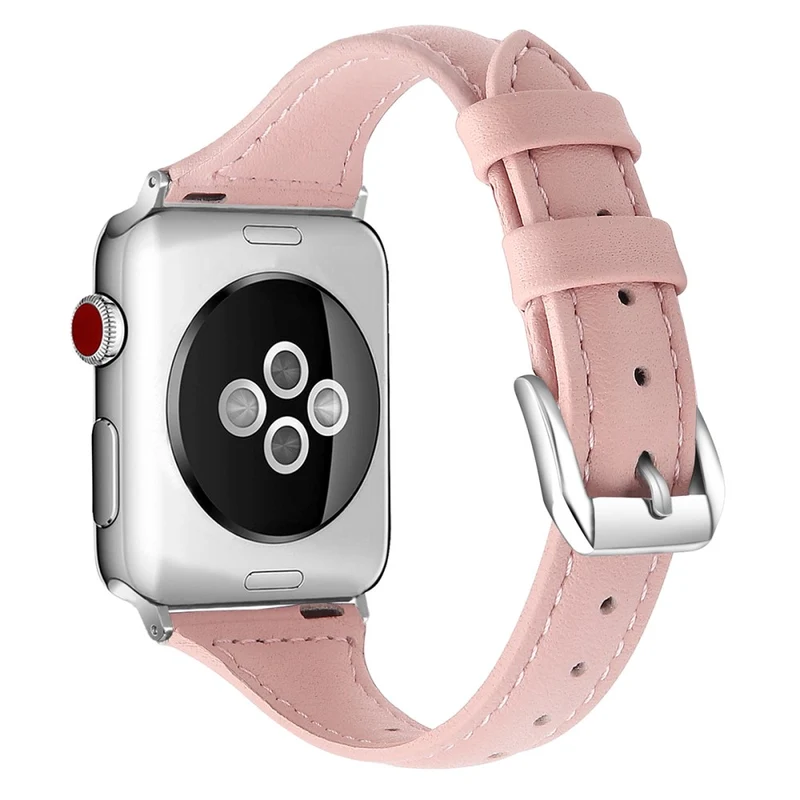 Bequem Apple Watch Series 7 41mm Echtes Leder armband - Größe: L