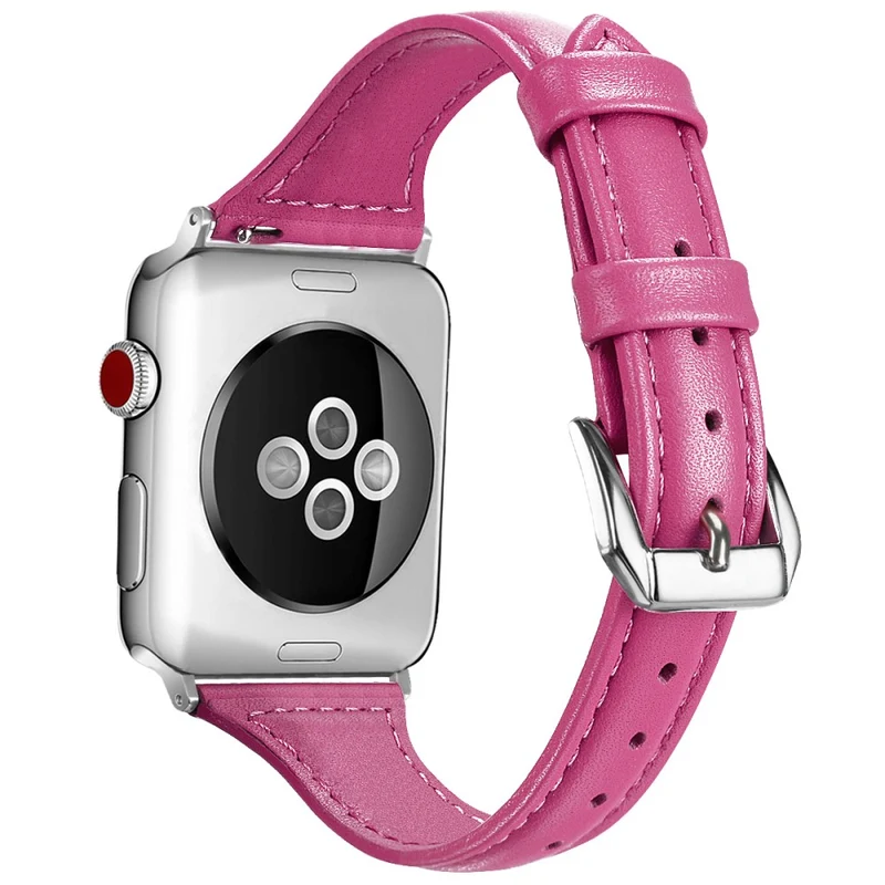 Bequem Apple Watch Series 7 41mm Echtes Leder armband - Größe: L