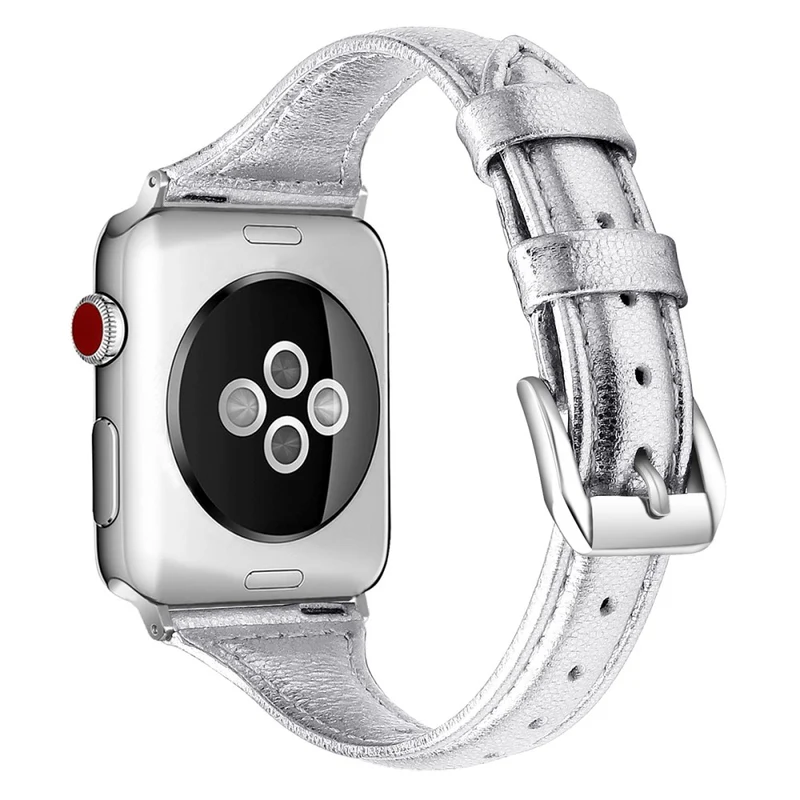 Bequem Apple Watch Series 7 41mm Echtes Leder armband - Größe: L