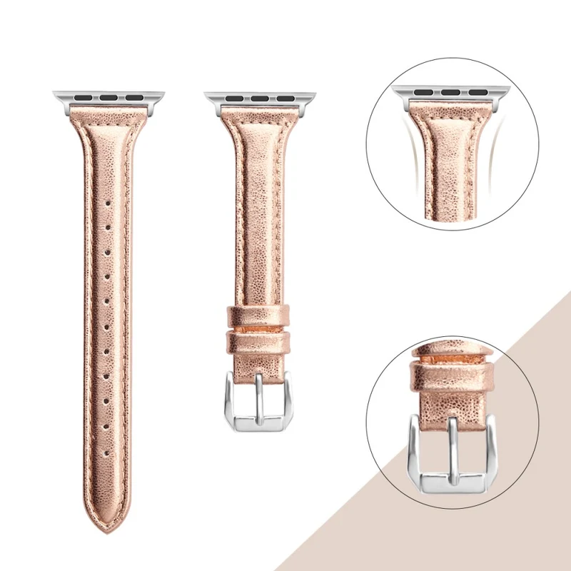Bequem Apple Watch Series 7 41mm Echtes Leder armband - Größe: L