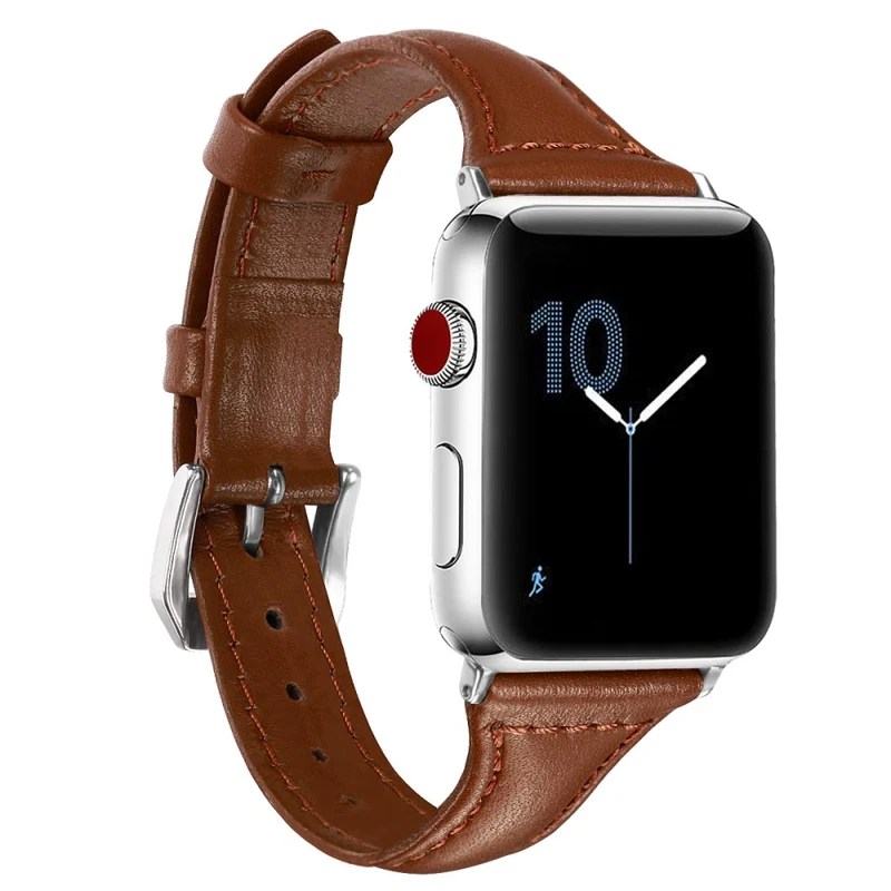 Bequem Apple Watch Series 7 41mm Echtes Leder armband - Größe: L