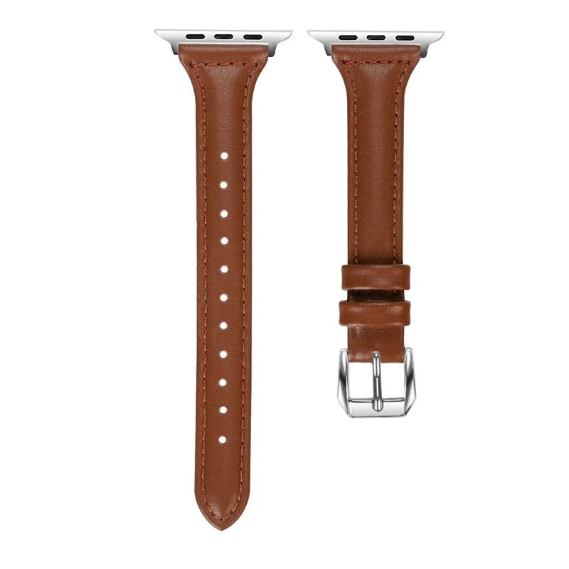 Bequem Apple Watch Series 7 41mm Echtes Leder armband - Größe: L
