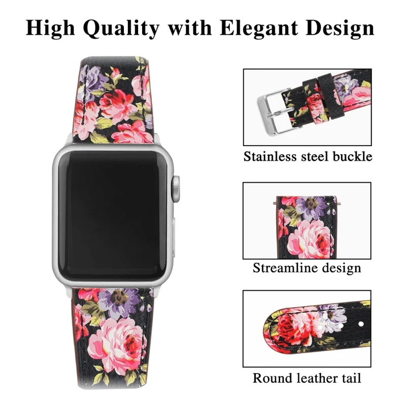 Mega modisch Apple Watch Series 7 41mm Echtes Leder armband