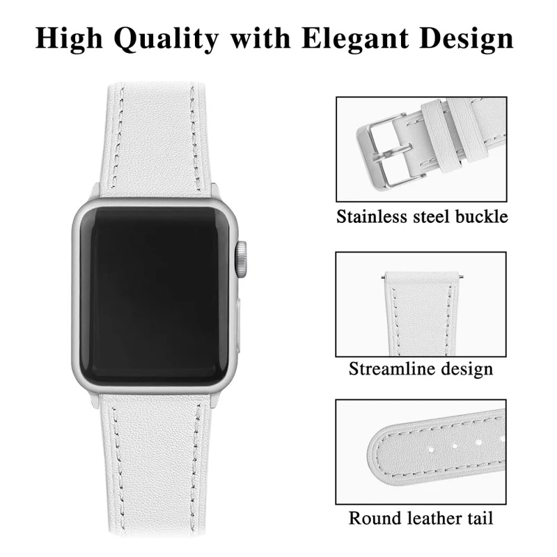 Mega modisch Apple Watch Series 7 41mm Echtes Leder armband