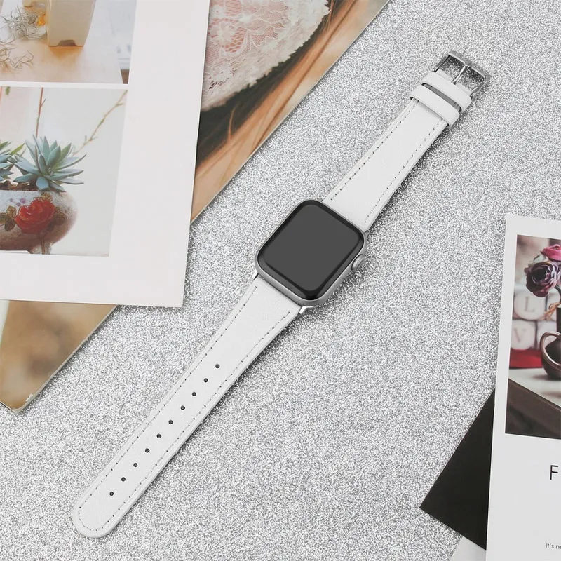 Mega modisch Apple Watch Series 7 41mm Echtes Leder armband