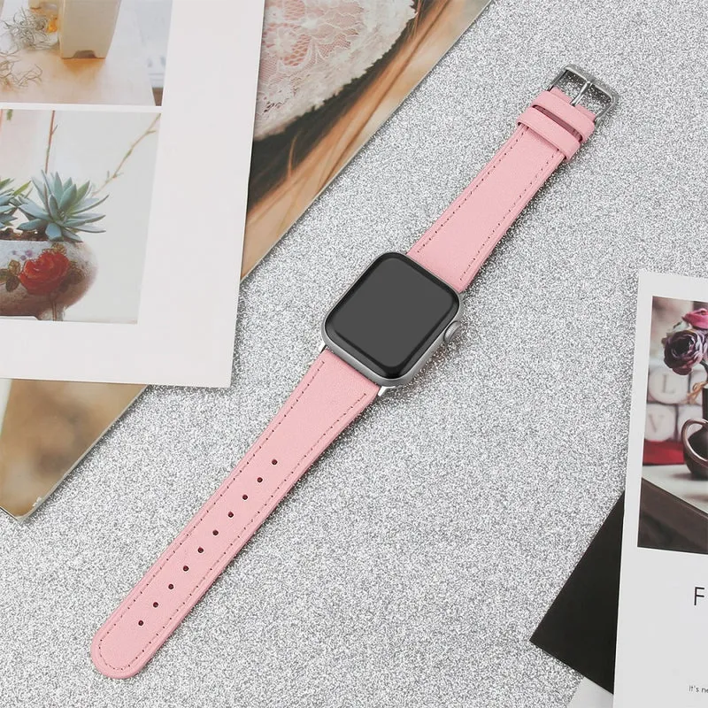 Mega modisch Apple Watch Series 7 41mm Echtes Leder armband