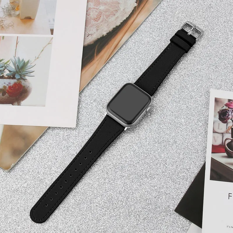 Mega modisch Apple Watch Series 7 41mm Echtes Leder armband