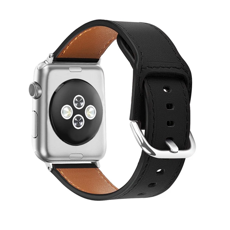 Bequem Apple Watch Series 7 41mm Echtes Leder armband - Größe: L