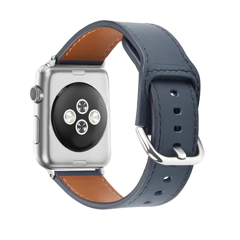 Bequem Apple Watch Series 7 41mm Echtes Leder armband - Größe: L