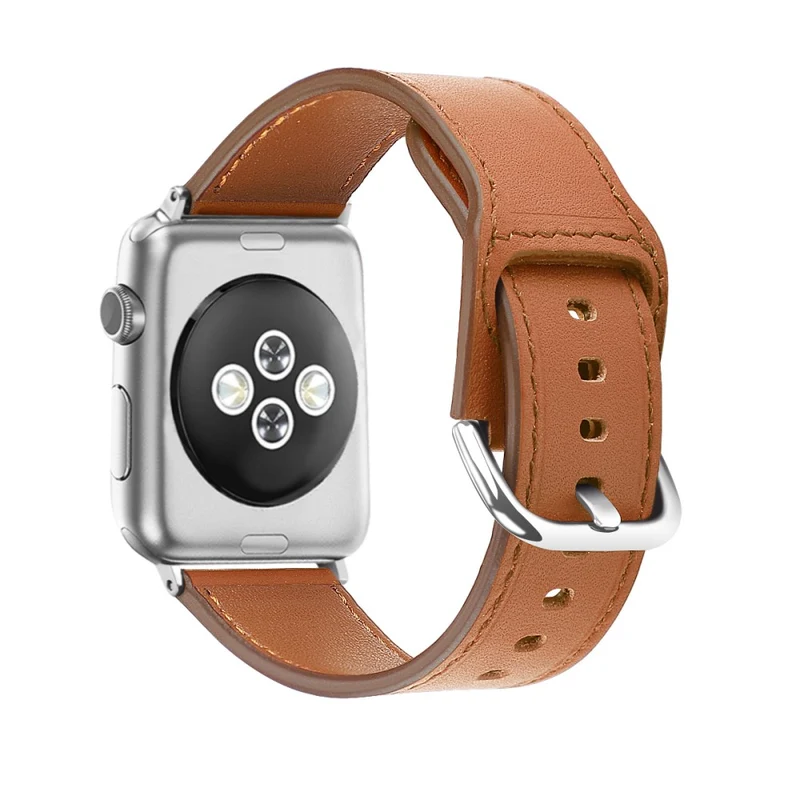 Bequem Apple Watch Series 7 41mm Echtes Leder armband - Größe: L