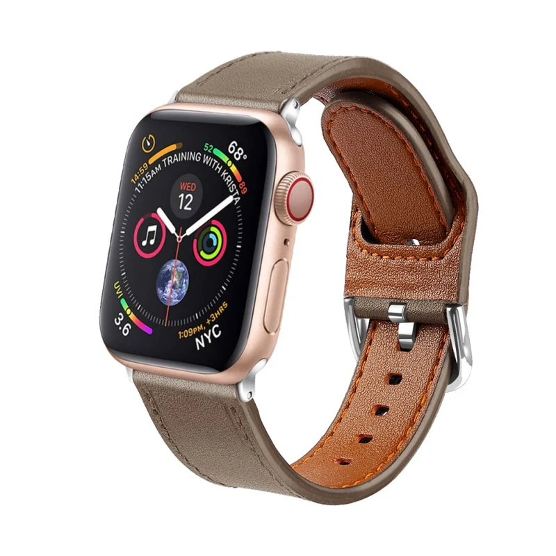 Bequem Apple Watch Series 7 41mm Echtes Leder armband - Größe: L