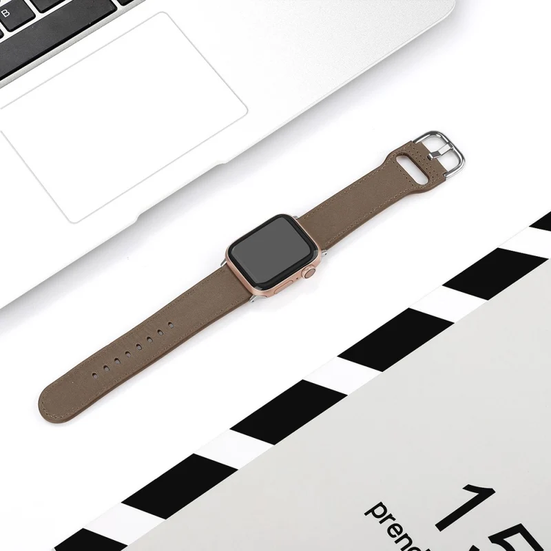 Bequem Apple Watch Series 7 41mm Echtes Leder armband - Größe: L