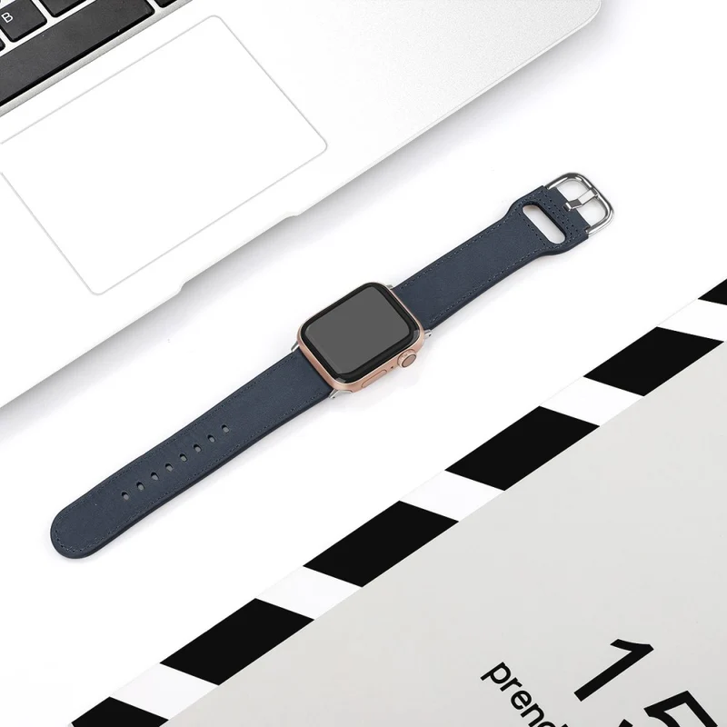 Bequem Apple Watch Series 7 41mm Echtes Leder armband - Größe: L