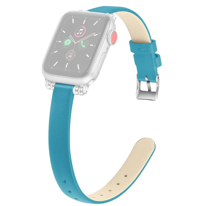 Zeitlos Apple Watch Series 7 41mm Echtes Leder armband - Größe: L