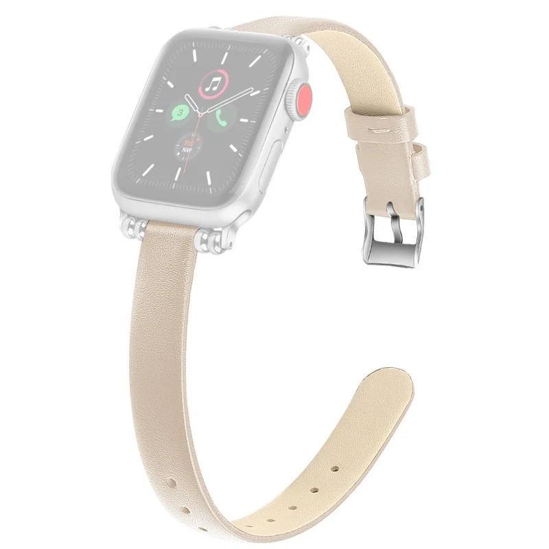 Zeitlos Apple Watch Series 7 41mm Echtes Leder armband - Größe: L