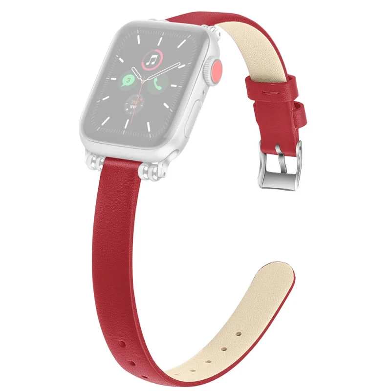 Zeitlos Apple Watch Series 7 41mm Echtes Leder armband - Größe: L