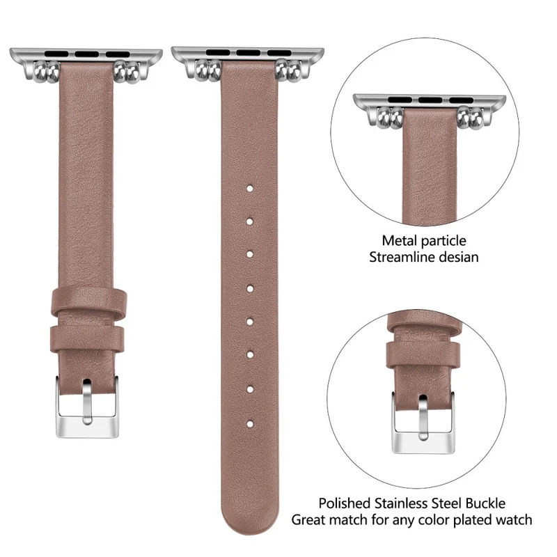 Zeitlos Apple Watch Series 7 41mm Echtes Leder armband - Größe: L
