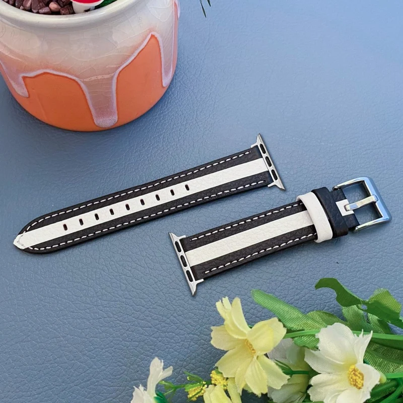 Stilvoll Apple Watch Series 7 41mm Echtes Leder armband