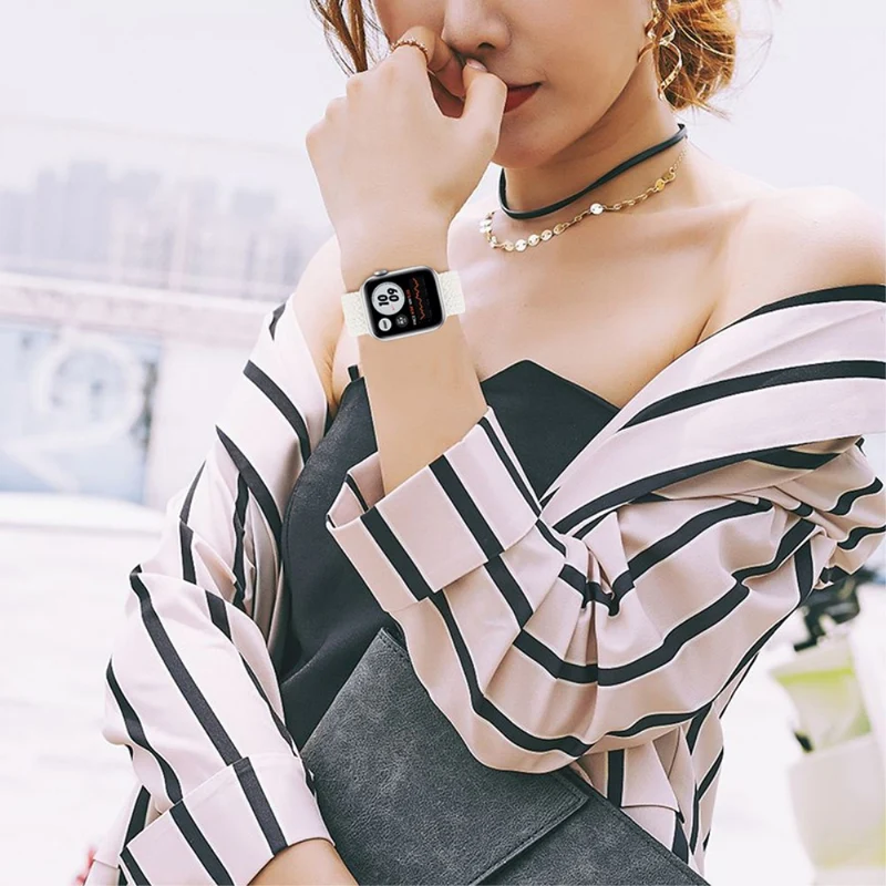 Cool Apple Watch Series 7 45mm Textil / Nylon armband - Größe: M