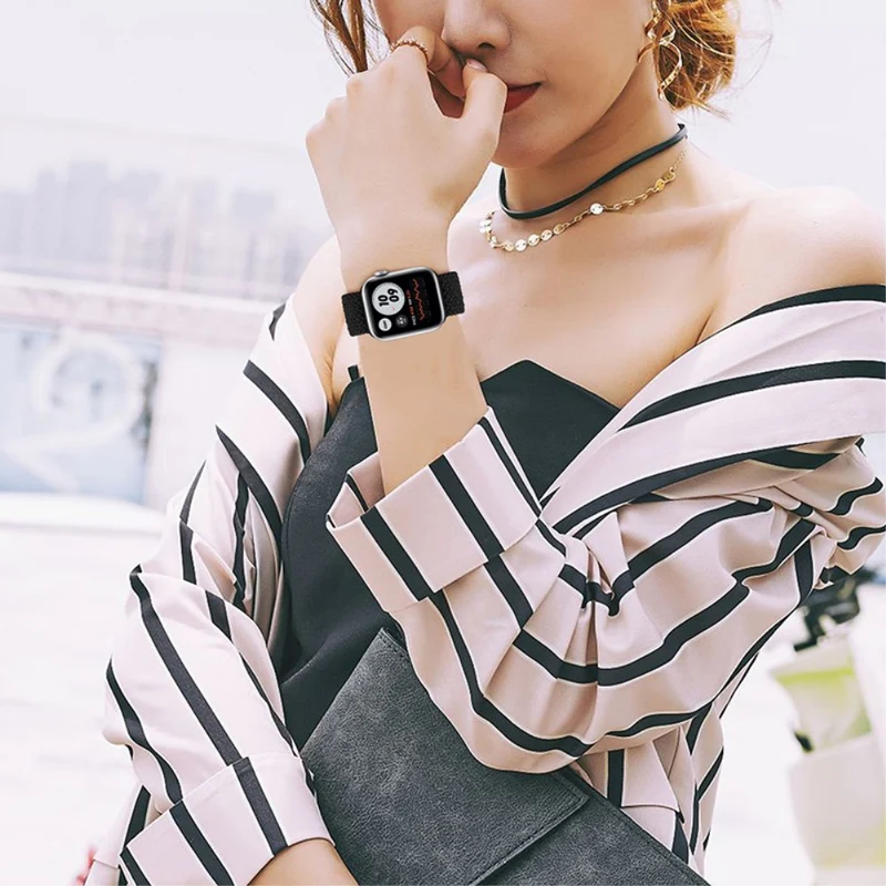 Cool Apple Watch Series 7 45mm Textil / Nylon armband - Größe: M