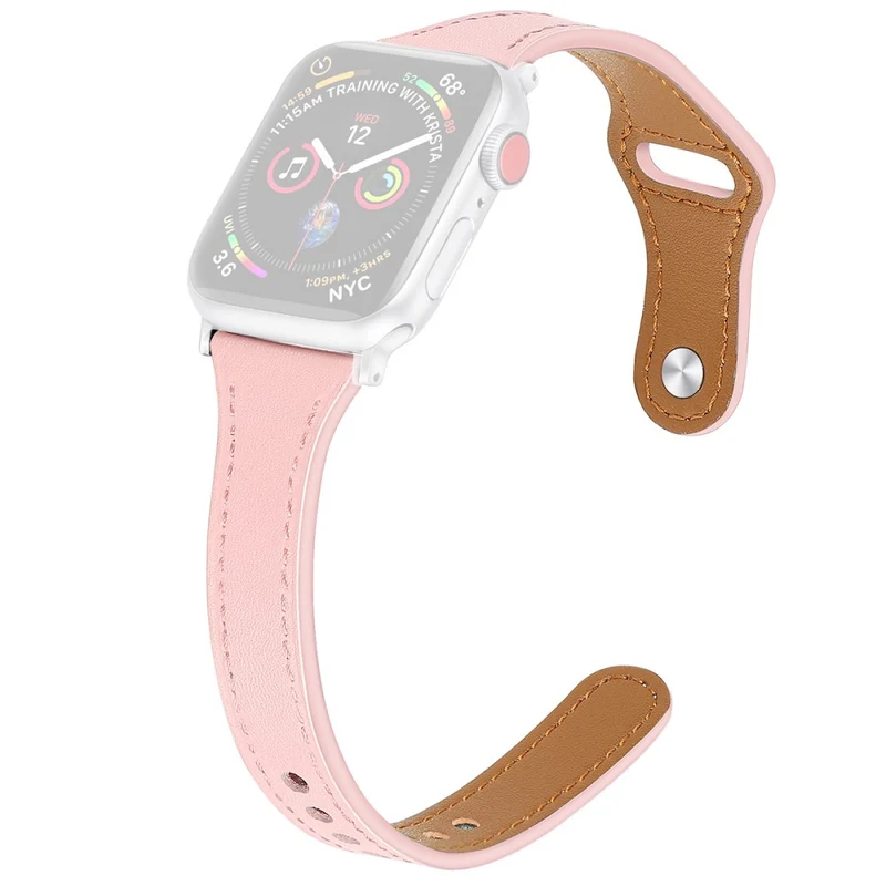 Mega haltbar Apple Watch Series 7 41mm Echtes Leder armband - Größe: L