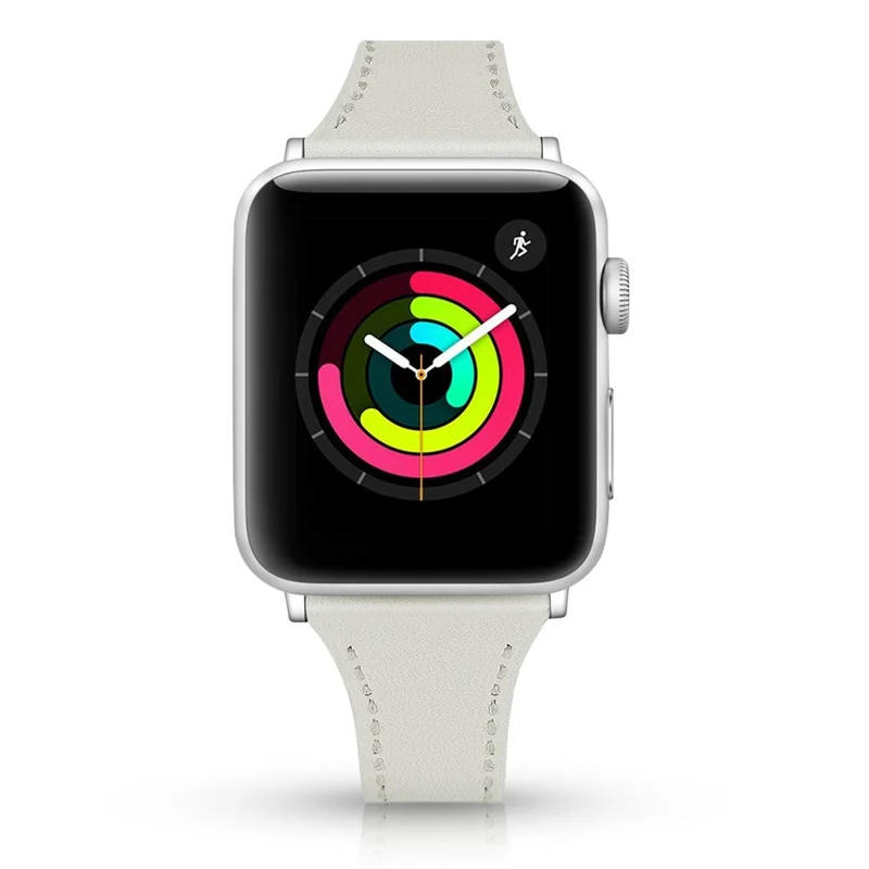 Mega haltbar Apple Watch Series 7 41mm Echtes Leder armband - Größe: L