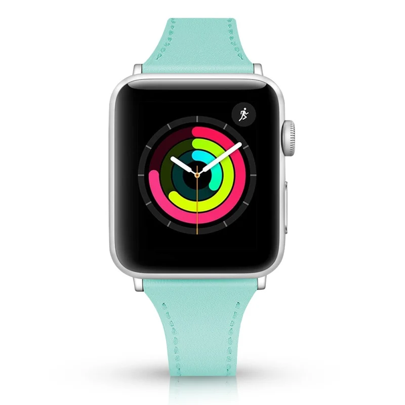 Mega haltbar Apple Watch Series 7 41mm Echtes Leder armband - Größe: L