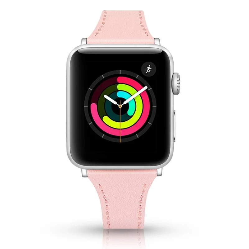 Mega haltbar Apple Watch Series 7 41mm Echtes Leder armband - Größe: L