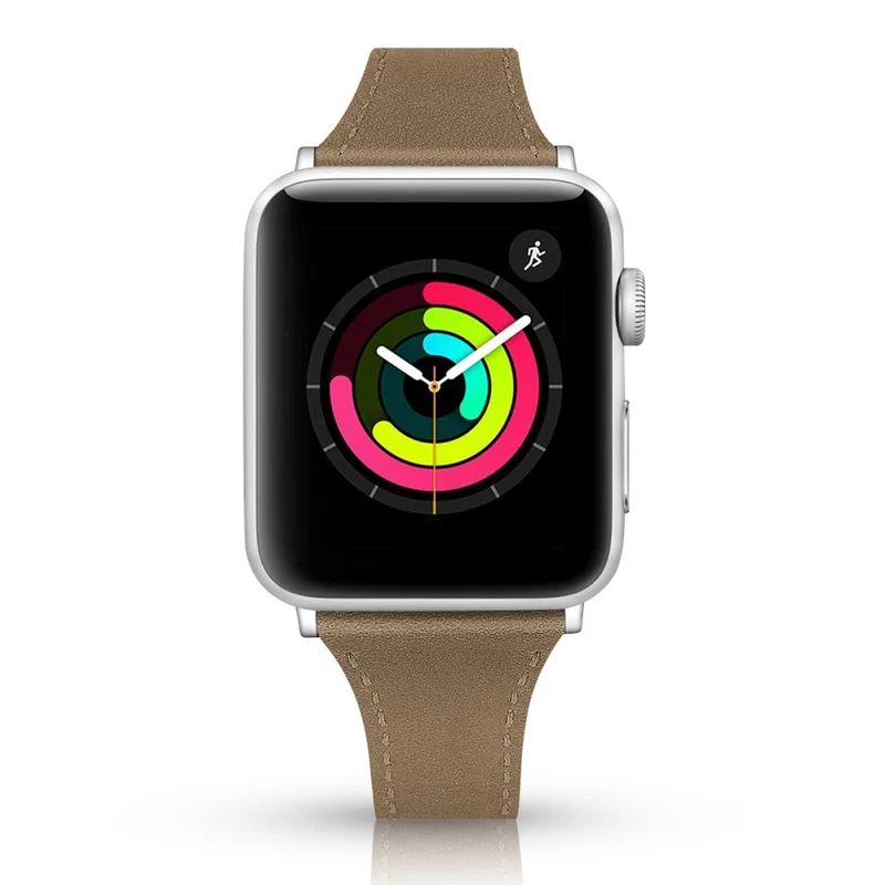 Mega haltbar Apple Watch Series 7 41mm Echtes Leder armband - Größe: L