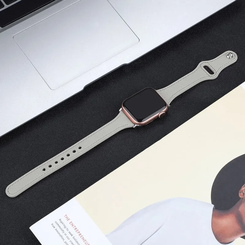 Mega haltbar Apple Watch Series 7 41mm Echtes Leder armband - Größe: L